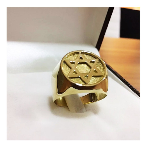 Anel Estrela De Davi 15 Gramas Ouro 18k 750