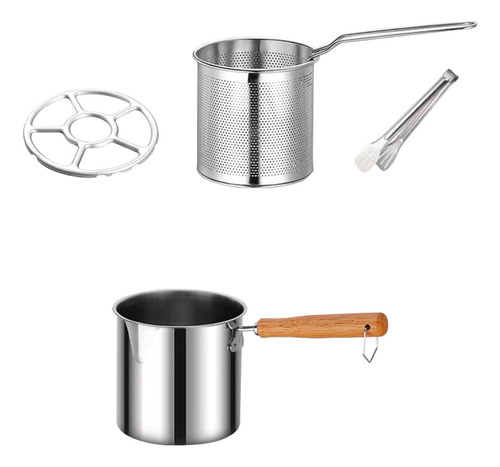 Olla For Freidora Con Freidora De Acero Inoxidable, Cesta