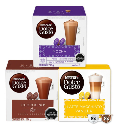 Capsulas Dolce Gusto Nescafe Pack X3 Sabores Dulce I 