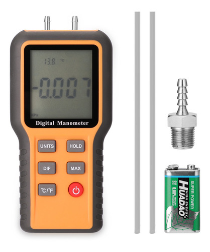 Manómetro Digital 12 Unidades De Presión Tubos Medición De P