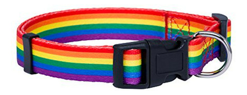 Collar De Perro De La Bandera Del Arco Iris Pup Nativa (medi