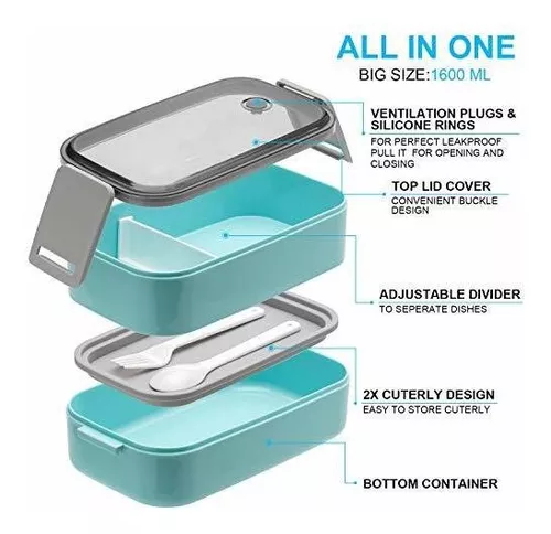 MISS BIG Bento Box, Bento Box Adult Lunch Box, Ideal a prueba de fugas Lunch  Box