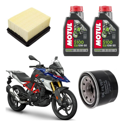 Motul 5100 10w50 Troca Óleo E Ar Bmw G 310 Gs Gs310 Jfo0b01