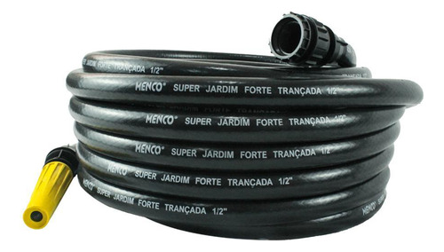 Mangueira Jardim Pvc Reforçada 1/2- 25m Preto 300psi