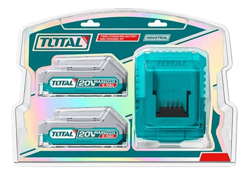 Kit Cargador + 2 Baterias 20v 2ah Total Tfbcpk1222