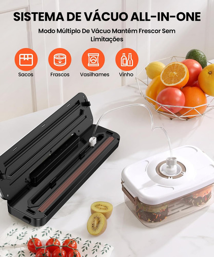 Seladora A Vácuo 6 Em 1 Com Cortador E 10 Sacos 220v