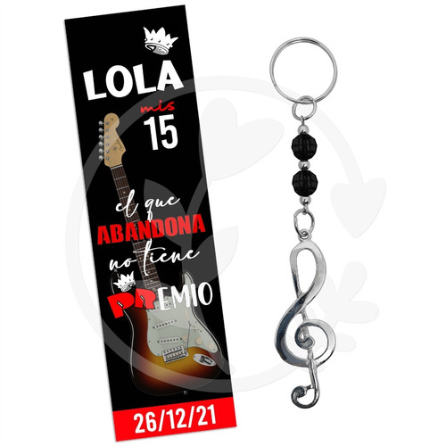 25 Souvenir Llavero Clave De Sol Musical Rock Guitarra Nota