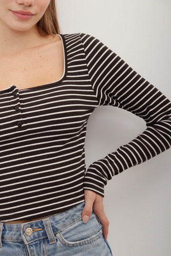 Remera Rayada Con Carterita Y Botones Alan