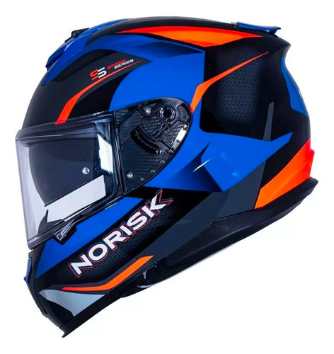 Capacete Norisk Strada Drive Blue Orange Grey