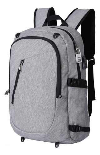 Mochila Antirrobo Bolsa Urbana Impermeables Para Viaje Color Gris Diseño de la tela Oxford