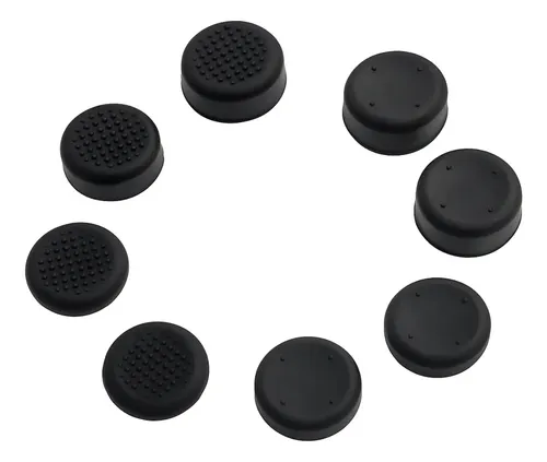 8 Grips Analógicos Compatível Nintendo Switch Joy-con Preto
