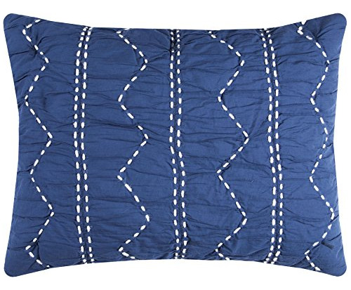 Rizzy Home Bq4171 Funda Estándar, 20  X26 , Azul - Blanco - 