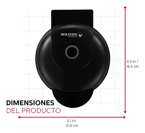 Gofrera Antiadherente Personal 10 Cm Color Negro