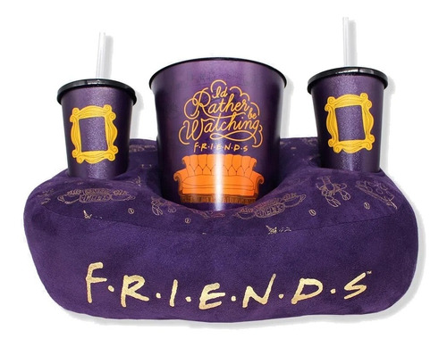 Kit Almofada Porta Pipoca Copos Friends | Zona Criativa Cor Roxo