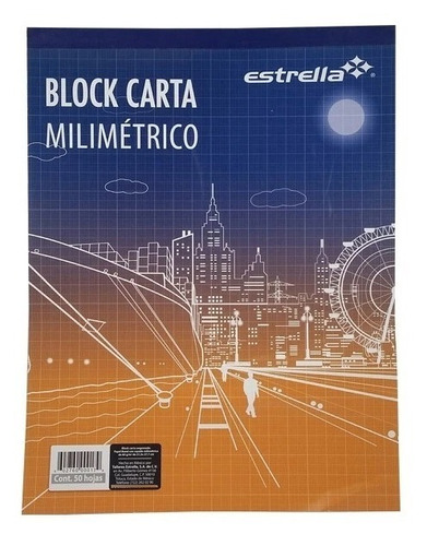 Block Milimetrico Hoja Carta 50 Hojas Estrella