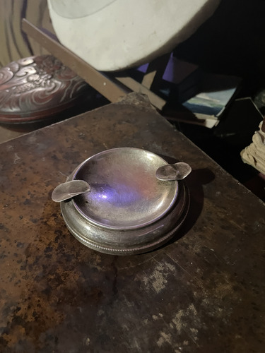 Antiguo Cenicero En Plata 925 (Usado)