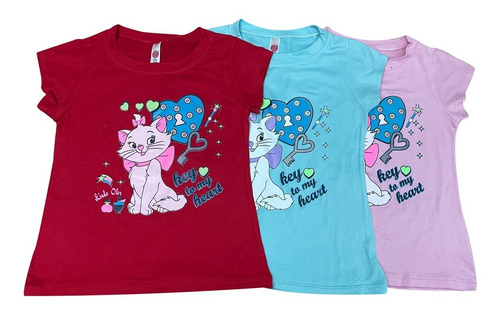 Camisetas Para Niñas Pack X3 Unidades