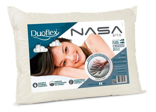 Almohada Nasa Alto Duoflex Funda 100% Algodón Cosmo´s Hogar