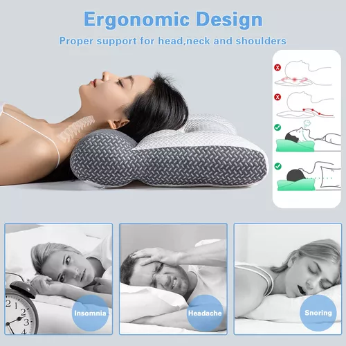 Almohada súper ergonómica, almohada ortopédica de corrección para cama de  tracción, almohada de apoyo para el cuello para dormir de lado, almohada de