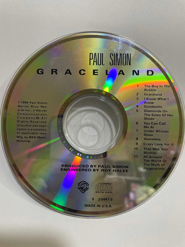 Cd Paul Simon Graceland. Sin Caja