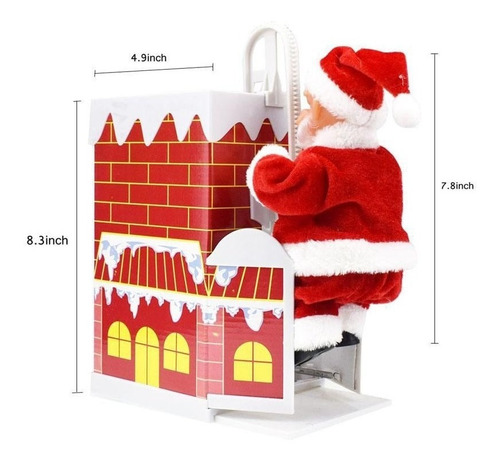 Papa Noel Santa Claus Musical Entrando Por Chimenea Juguete