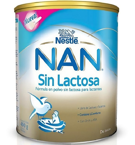 Leche de fórmula en polvo sin TACC Nestlé Nan sin lactosa en lata de 400g