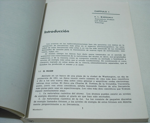 Laser: Tecnología Y Aplicaciones. Marshall. Libro Diodo Gas (Usado)