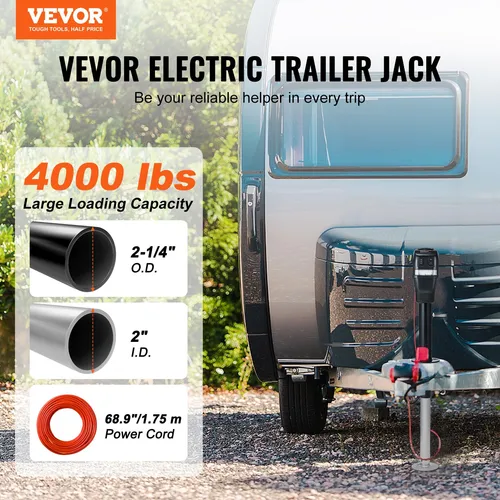 Remolque Eléctrico Jack Vevor Power Tongue 4000 Libras 9.84-