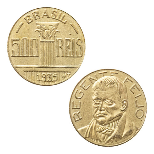 Moeda 500 Réis 1935 - 22,0mm - Regente Feijó - Cópia