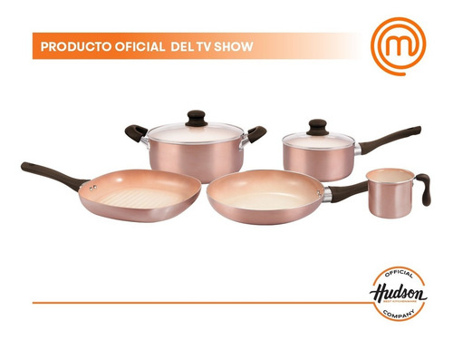 Imagen 2 de 10 de Batería De Cocina Antiadherente Cerámico Hudson 7 Piezas