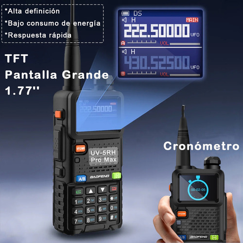 Baofeng Radios Largo Alcance 14w+ 3800mah U/vhf Lcd Mic Usbc