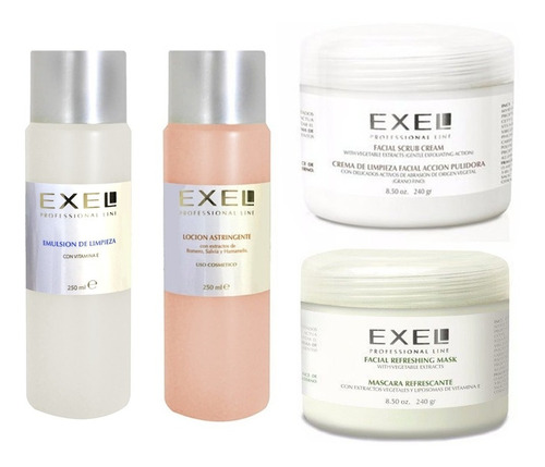 Kit Cosmetología Facial Exel Basico Cremas Loción Combo Piel