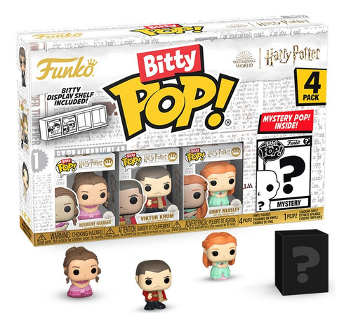 Funko Bitty Pop! 4 Figuras: Hermione, Krum, Ginny, Mystery