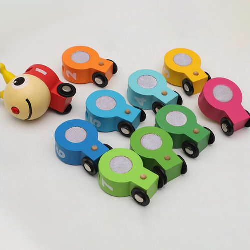Juego De Vagones De Tren De Madera, Juguetes De Tren