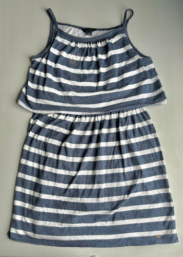 Vestido Tommy Hilfiger Para Nena Rayado Azul Y Blanco (Usado)