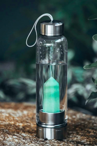 Duas Garrafa Vidro Cristal Quartzo Elixir Energia Espiritual