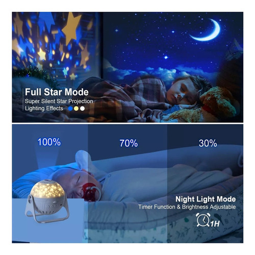 7 In 1 Lámpara De Proyección De Estrellas Hd Luz Nocturna
