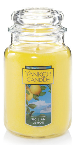 Vela Aromática Yankee Candle Jar Large Color Amarillo Fragancia Sicilian Lemon