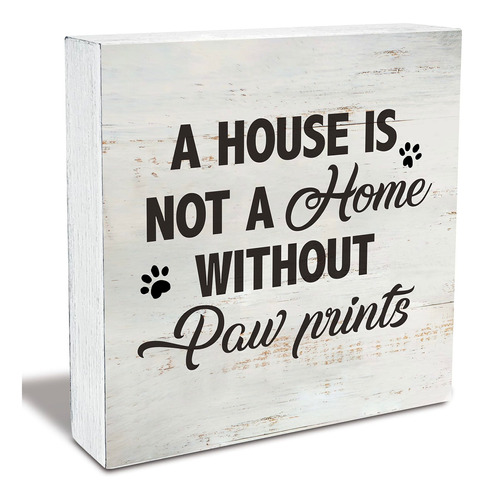 Cartel Madera Rustica Frase Ingl «dog Cat Quote House Is Not