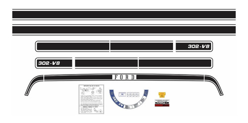 Adesivos Laterais E Motor Ford Maverick V8 Gt Fase 1 Gtf1kit