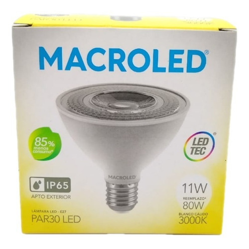 Lampara Led Par 30 Macroled 11w Luz Cálida E27 Ip65