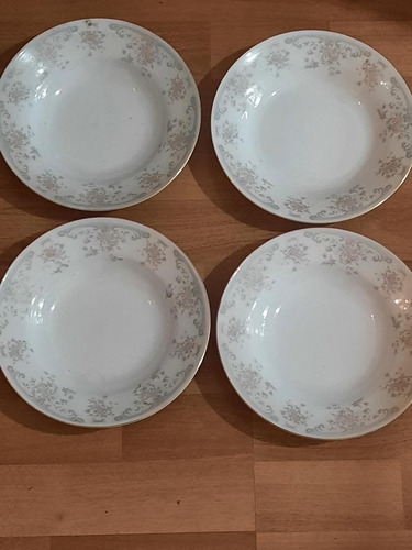 Juego De 4 Platos Hondos Porcelana Soifer