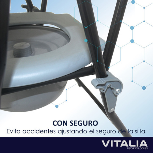 Silla De Baño Ducha Adulto Mayor Vitalia Plegable Portatil Gris Claro