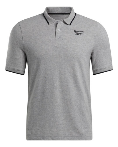 Playera Reebok Ri Left Chest Logo Polo 3037 Gris Para Hombre