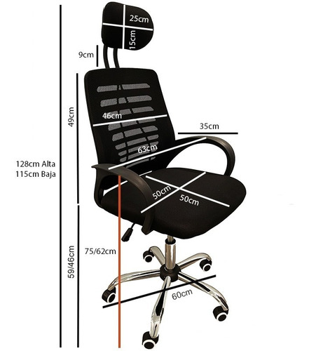 Silla Escritorio 91a Unicas + Grandes + Reforzadas 150k