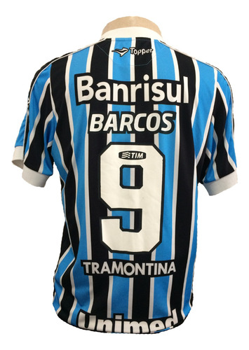 Camisa Tricolor Grêmio 2013 De Jogo Barcos #9 Topper G