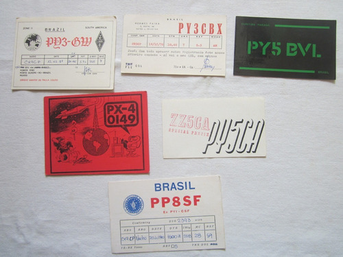 6 Postales Antiguas Qsl Radio Aficionado Brasil