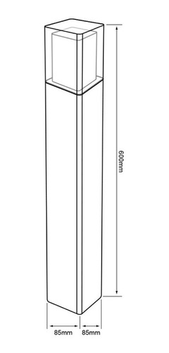 Poste Led Negro Sobreponer En Piso 13w Luz Calida Hled-003/n