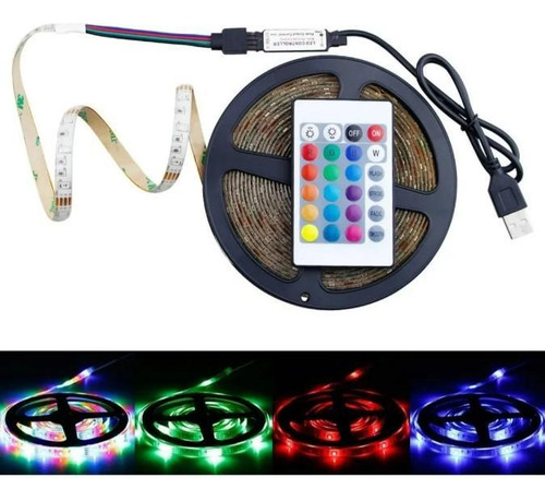 Fita Led 5m Ultra Rgb 3528 + Fonte + Controle