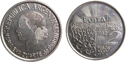 Moneda Evita 2 Pesos